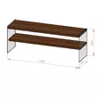 TV-taso, 100% mäntyä, paksuus 8 mm, karkaistu lasikehys, leveys 120 cm, korkeus 45 cm, syvyys 35 cm, pähkinäpuu - TV-tasot - 8681875708127 - 7