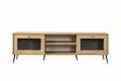 TV-taso, 180x55x41 cm, Tammi, 100% pinnoitettu lastulevy, lankajalat, lankakansi, 2 pakettia, helppo koota - TV-tasot - 8684282533207 - 1