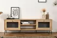 TV-taso, 180x55x41 cm, Tammi, 100% pinnoitettu lastulevy, lankajalat, lankakansi, 2 pakettia, helppo koota - TV-tasot - 8684282533207 - 2
