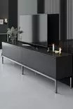 TV-taso, Anthracite Silver, 100% Melamiinipinnoitettu, 18mm, Metallijalat, 180x47x30cm, Kestävä ja Tyylikäs - TV-tasot - 8684282483977 - 4
