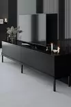 TV-taso, musta, 180cm leveä, kestävä, elegantti - TV-tasot - 8684282484257 - 4