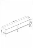 TV-taso, musta, 180cm leveä, kestävä, elegantti - TV-tasot - 8684282484257 - 6