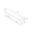 TV-taso Sapphire Oak Marble - 100% Melamiinipinnoitettu, 18mm, PVC-jalat, 120x30x45cm, Tyylikäs ja Kestävä - TV-tasot - 8683742102267 - 6