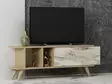 TV-taso Sapphire Oak Marble - 100% Melamiinipinnoitettu, 18mm, PVC-jalat, 120x30x45cm, Tyylikäs ja Kestävä - TV-tasot - 8683742102267 - 3
