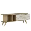 TV-taso Sapphire Oak Marble - 100% Melamiinipinnoitettu, 18mm, PVC-jalat, 120x30x45cm, Tyylikäs ja Kestävä - TV-tasot - 8683742102267 - 1