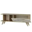 TV-taso Sapphire Oak Marble - 100% Melamiinipinnoitettu, 18mm, PVC-jalat, 120x30x45cm, Tyylikäs ja Kestävä - TV-tasot - 8683742102267 - 4