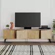 TV-taso Tammi: Moderni 180x50x29,6 cm, 100% Melamiinipinnoitettu, Pehmeästi Sulkeutuvat Saranat, Metallijalat - TV-tasot - 8683743263417 - 4