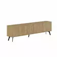 TV-taso Tammi: Moderni 180x50x29,6 cm, 100% Melamiinipinnoitettu, Pehmeästi Sulkeutuvat Saranat, Metallijalat - TV-tasot - 8683743263417 - 1