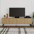 TV-taso Tammi: Moderni 180x50x29,6 cm, 100% Melamiinipinnoitettu, Pehmeästi Sulkeutuvat Saranat, Metallijalat - TV-tasot - 8683743263417 - 2