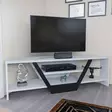 TV-taso, valkoinen/musta, 100% melamiinipinnoitettu, 120x35x36,8 cm, kestävä ja tyylikäs säilytysratkaisu - TV-tasot - 8683743121717 - 3