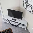 TV-taso, valkoinen/musta, 100% melamiinipinnoitettu, 120x35x36,8 cm, kestävä ja tyylikäs säilytysratkaisu - TV-tasot - 8683743121717 - 5