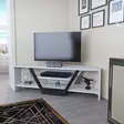 TV-taso, valkoinen/musta, 100% melamiinipinnoitettu, 120x35x36,8 cm, kestävä ja tyylikäs säilytysratkaisu - TV-tasot - 8683743121717 - 4