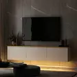 TV-taso, valkoinen tammi, 160 cm leveä, kestävä, tilava - TV-tasot - 8683743316137 - 2