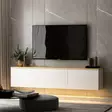 TV-taso, valkoinen tammi, 160 cm leveä, kestävä, tilava - TV-tasot - 8683743316137 - 6