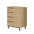 Tyylikäs ja Kestävä Lipasto - 100% Melamiinipinnoitettu Lastulevy, Pähkinä-Tammi, 74,8x95,1x44,5 cm, Metallijalat - Lipastot ja senkit - 8684282369677 - 1