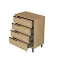 Tyylikäs ja Kestävä Lipasto - 100% Melamiinipinnoitettu Lastulevy, Pähkinä-Tammi, 74,8x95,1x44,5 cm, Metallijalat - Lipastot ja senkit - 8684282369677 - 6