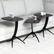 Tyylikäs Musta Kolmen Osan Pesäpöytäsarja - 100% Melamiinipinnoitettu Lastulevy, Metallijalat, Tilaa Säästävä Design - Pöydät - 8681875828207 - 4