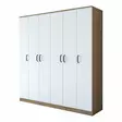 Vaatekaappi 180x190,8x47,3 cm, Pähkinävalkoinen, 100% Melamiinipinnoitettu, Useita Hyllyjä, Kiinnitettävissä Seinäkiinnitys - Vaatekaapit - 8683743323777 - 1