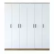 Vaatekaappi 180x190,8x47,3 cm, Pähkinävalkoinen, 100% Melamiinipinnoitettu, Useita Hyllyjä, Kiinnitettävissä Seinäkiinnitys - Vaatekaapit - 8683743323777 - 6