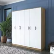Vaatekaappi 180x190,8x47,3 cm, Pähkinävalkoinen, 100% Melamiinipinnoitettu, Useita Hyllyjä, Kiinnitettävissä Seinäkiinnitys - Vaatekaapit - 8683743323777 - 2