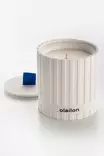 Valkoinen Betoni Nauha Meripihka Kynttilä - 8 cm x 8,5 cm - Paraffiini/Soya - Sisustukseen ja Lahjaksi - Kynttilät ja lyhdyt - 8684282969297 - 3