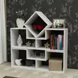 Valkoinen Kirjahylly - Moderni ja Tyylikäs, 100% Melamiinipinnoitettu, 18mm Paksuus, 105x76,4x29,5cm, Useita Hyllyjä - Kirjahyllyt - 8681181980347 - 2