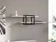 Valkoinen Moderni Seinä Hylly 120x30x18 cm - 100% Melamiinipinnoitettu Lastulevy, Useita Hyllyjä, Helppo Asennus - Seinähyllyt - 8683342889117 - 3