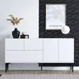 Valkoinen Musta Konsoli, 100% Melamiinipinnoitettu, 150x75x35 cm, Tyylikäs ja Kestävä, 2 Pakettia, Moderni Sisustus - Lipastot ja senkit - 8683742502067 - 2