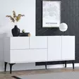 Valkoinen Musta Konsoli, 100% Melamiinipinnoitettu, 150x75x35 cm, Tyylikäs ja Kestävä, 2 Pakettia, Moderni Sisustus - Lipastot ja senkit - 8683742502067 - 3