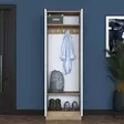 Valkoinen Pähkinä Hall Stand - Tyylikäs ja Kestävä Säilytysratkaisu 59,8x182,8x37,5 cm - Kiinnitettävä Seinäasennus - Eteiskaapit - 8683743764617 - 5