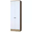Valkoinen Pähkinä Hall Stand - Tyylikäs ja Kestävä Säilytysratkaisu 59,8x182,8x37,5 cm - Kiinnitettävä Seinäasennus - Eteiskaapit - 8683743764617 - 1