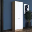 Valkoinen Pähkinä Hall Stand - Tyylikäs ja Kestävä Säilytysratkaisu 59,8x182,8x37,5 cm - Kiinnitettävä Seinäasennus - Eteiskaapit - 8683743764617 - 3