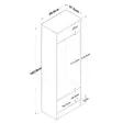 Valkoinen Pähkinä Hall Stand - Tyylikäs ja Kestävä Säilytysratkaisu 59,8x182,8x37,5 cm - Kiinnitettävä Seinäasennus - Eteiskaapit - 8683743764617 - 9