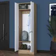 Valkoinen Pähkinä Hall Stand - Tyylikäs ja Kestävä Säilytysratkaisu 59,8x182,8x37,5 cm - Kiinnitettävä Seinäasennus - Eteiskaapit - 8683743764617 - 6