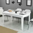 Valkoinen Ruokapöytä - 100% Melamiinipinnoitettu Lastulevy, 18mm, Suntalam Jalat, Säilytystila 42,9cm, 145x75x88cm - Ruokapöydät - 8683743327317 - 2