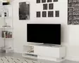 Valkoinen TV-taso 120x35x31,8 cm - Moderni ja Tyylikäs Säilytysratkaisu, 100% Melamiinipinnoitettu, Useita Hyllyjä - TV-tasot - 8681875508727 - 2