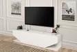Valkoinen TV-taso 180x40x30 cm - Moderni ja Tyylikäs, 100% Melamiinipinnoitettu, Useita Hyllyjä, Seinään Kiinnitettävä - TV-tasot - 8681181979877 - 3