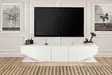 Valkoinen TV-taso 180x40x30 cm - Moderni ja Tyylikäs, 100% Melamiinipinnoitettu, Useita Hyllyjä, Seinään Kiinnitettävä - TV-tasot - 8681181979877 - 2