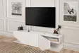 Valkoinen TV-taso 180x40x30 cm - Moderni ja Tyylikäs, 100% Melamiinipinnoitettu, Useita Hyllyjä, Seinään Kiinnitettävä - TV-tasot - 8681181979877 - 5
