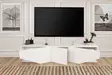 Valkoinen TV-taso 180x40x30 cm - Moderni ja Tyylikäs, 100% Melamiinipinnoitettu, Useita Hyllyjä, Seinään Kiinnitettävä - TV-tasot - 8681181979877 - 4