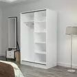 Valkoinen Vaatekaappi 120x190x60 cm - 100% Melamiinipinnoitettu Lastulevy, 18 mm, 5 kg Kantavuus, 4 Pakettia - Vaatekaapit - 8683742561187 - 7