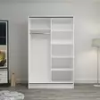 Valkoinen Vaatekaappi 120x190x60 cm - 100% Melamiinipinnoitettu Lastulevy, 18 mm, 5 kg Kantavuus, 4 Pakettia - Vaatekaapit - 8683742561187 - 3