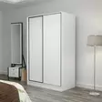 Valkoinen Vaatekaappi 120x190x60 cm - 100% Melamiinipinnoitettu Lastulevy, 18 mm, 5 kg Kantavuus, 4 Pakettia - Vaatekaapit - 8683742561187 - 6