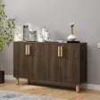 Walnut-värinen Konsoli - 100% Melamiinipinnoitettu Lastulevy, 18 mm, 120x73,6x29,6 cm, Yksi Paketti, Tyylikäs ja Kestävä - Lipastot ja senkit - 8684283501847 - 3