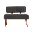 Walnut Anthracite Pankki - 100% Melamiinipinnoitettu Lastulevy, 18 mm, PVC-jalat, 110x82,5x40 cm, Tyylikäs ja Kestävä - Penkit - 8683742499817 - 1