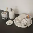 Ylellinen 5-osainen Kylpyhuonesetti - 100% Sisilian Lila Marmoria - Valkoinen - Tyylikäs ja Kestävä - Mitat: 27 cm, 9 cm - Kylpyhuonetarvikkeet - 8684283055357 - 3