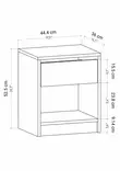 Yöpöytä - Skandinaavinen muotoilu, 100% melamiinipinnoitettu lastulevy, 18mm, 44,6x35,9x52,8cm, tammi, 1 paketti - Yöpöydät - 8683743120017 - 6