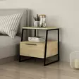 Yöpöytä Tammi 100% Melamiinipinnoitettu Lastulevy 45x50x40 cm Pehmeästi Sulkeutuvat Saranat Säilytystila 19 cm - Yöpöydät - 8681875520927 - 2