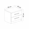 Yöpöytä Valkoinen 100% Melamiinipinnoitettu Lastulevy 18mm 50x40x47cm Useita Hyllyjä Kestävä ja Tyylikäs - Yöpöydät - 8683742567417 - 8