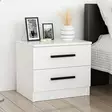 Yöpöytä Valkoinen 100% Melamiinipinnoitettu Lastulevy 18mm 50x40x47cm Useita Hyllyjä Kestävä ja Tyylikäs - Yöpöydät - 8683742567417 - 2